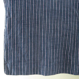 浴衣 綿紬 女性用ゆかた 紺色 織り文様 縞柄 夏物 レディース 仕立て上がり 身丈148cm
