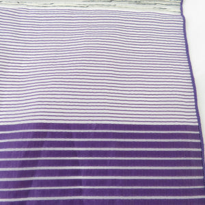 浴衣帯 夏用 兵児帯 オーガンジー 紬 縞柄 浴衣用飾り帯 紫色 大人用 カジュアル ポリエステル 長さ380cm