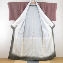 Load image into Gallery viewer, Komon Tsurugame Green Green Lined Collar Purple Green Green Pure Silk Tango Chirimen Casual Kimono Tailor