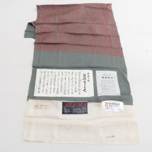 Load image into Gallery viewer, Komon Tsurugame Green Green Lined Collar Purple Green Green Pure Silk Tango Chirimen Casual Kimono Tailor