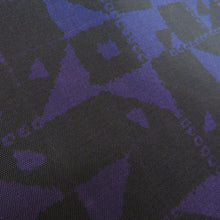 画像をギャラリービューアに読み込む, 袋帯 全通柄 花唐草 x グラデーション 黒紫色 x 青紫色 正絹 カジュアル リバーシブル 着物帯 仕立て上がり 長さ440cm 美品