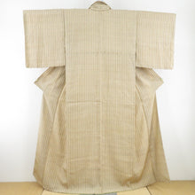 Load image into Gallery viewer, Komon Kasamatsu Bun Public Collar Weige Color Silk Silk Casual Kimono 157cm