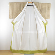 Load image into Gallery viewer, Komon Kasamatsu Bun Public Collar Weige Color Silk Silk Casual Kimono 157cm