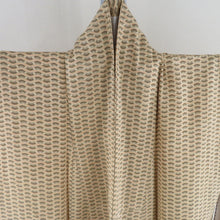 Load image into Gallery viewer, Komon Kasamatsu Bun Public Collar Weige Color Silk Silk Casual Kimono 157cm