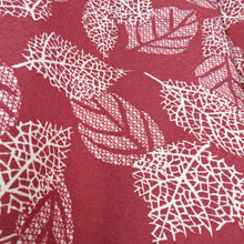 Load image into Gallery viewer, Komon Leaf Pattern Lined Collar Purple Purple Silk Silver Casual Kimono Studio 156cm