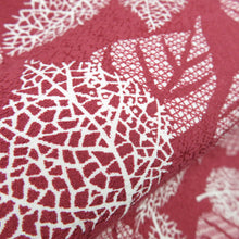 Load image into Gallery viewer, Komon Leaf Pattern Lined Collar Purple Purple Silk Silver Casual Kimono Studio 156cm
