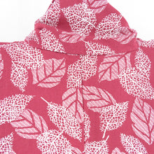 Load image into Gallery viewer, Komon Leaf Pattern Lined Collar Purple Purple Silk Silver Casual Kimono Studio 156cm