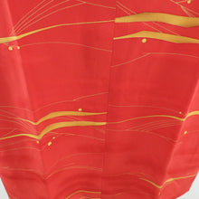 画像をギャラリービューアに読み込む, 道行 正絹 抽象文様 橙色 和装コート 着物用 ちりよけ カジュアル 身丈79cm