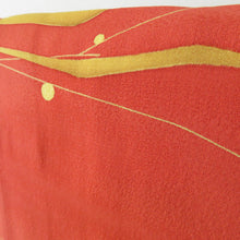 画像をギャラリービューアに読み込む, 道行 正絹 抽象文様 橙色 和装コート 着物用 ちりよけ カジュアル 身丈79cm