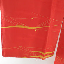 画像をギャラリービューアに読み込む, 道行 正絹 抽象文様 橙色 和装コート 着物用 ちりよけ カジュアル 身丈79cm