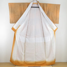 Load image into Gallery viewer, Komon Tanned Dyeing Purpose Lined Wide Collar Orange One Crest Crest Piles Pure Silk Casual Casual Kimono 155cm