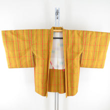 Load image into Gallery viewer, Haori Pure Silk Ponitsu Lattice Yellow Kimono Court Kimono Kimono 82cm