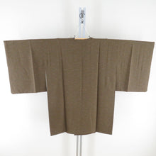 画像をギャラリービューアに読み込む, 道行 正絹 芝草文様 茶色 和装コート 着物用 ちりよけ カジュアル 身丈89cm