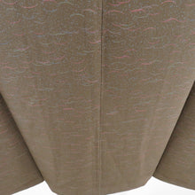 画像をギャラリービューアに読み込む, 道行 正絹 芝草文様 茶色 和装コート 着物用 ちりよけ カジュアル 身丈89cm