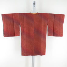画像をギャラリービューアに読み込む, 道行 正絹 膨れ ぼかし文様 赤茶色 和装コート 着物用 ちりよけ カジュアル 丹後ちりめん 身丈86cm