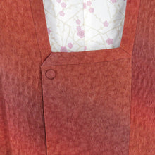 画像をギャラリービューアに読み込む, 道行 正絹 膨れ ぼかし文様 赤茶色 和装コート 着物用 ちりよけ カジュアル 丹後ちりめん 身丈86cm