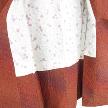 画像をギャラリービューアに読み込む, 道行 正絹 膨れ ぼかし文様 赤茶色 和装コート 着物用 ちりよけ カジュアル 丹後ちりめん 身丈86cm