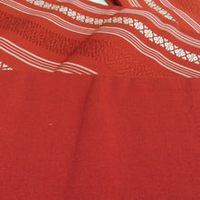 Load image into Gallery viewer, 博多織 半幅帯 2本セット 献上柄 縞 赤色 x 橙色 正絹 半巾帯 小袋帯 長さ350cm