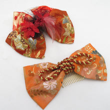 画像をギャラリービューアに読み込む, 髪飾り・かんざし 振袖用 2セット 赤系 橙系 成人式 卒業式 結婚式 フォーマル