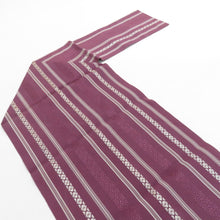 画像をギャラリービューアに読み込む, 名古屋帯 正絹 博多織 紫色 献上柄 全通柄 八寸帯 カジュアル 仕立て上がり 着物帯 長さ353cm