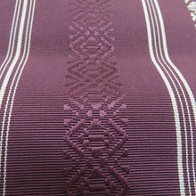 画像をギャラリービューアに読み込む, 名古屋帯 正絹 博多織 紫色 献上柄 全通柄 八寸帯 カジュアル 仕立て上がり 着物帯 長さ353cm
