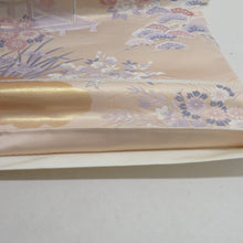 画像をギャラリービューアに読み込む, 袋帯 御所解文様 ベージュ色 金糸 六通柄 正絹 礼装 フォーマル 着物帯 長さ428cm
