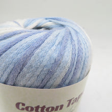Load image into Gallery viewer, 毛糸 コットンテープカラフル 10玉セット 1玉25g巻 約67m 元廣 綿 アクリル 春夏毛糸 テープヤーン 青色 桃色 未使用品