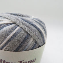 Load image into Gallery viewer, 毛糸 コットンテープカラフル 10玉セット 1玉25g巻 約67m 元廣 綿 アクリル 春夏毛糸 テープヤーン 青色 緑色 未使用品