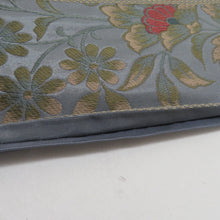 画像をギャラリービューアに読み込む, 袋帯 花蝶文様 青灰色 六通柄 正絹 礼装 フォーマル 着物帯 長さ432cm