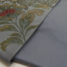 画像をギャラリービューアに読み込む, 袋帯 花蝶文様 青灰色 六通柄 正絹 礼装 フォーマル 着物帯 長さ432cm