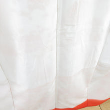 Load image into Gallery viewer, 小紋 菊文様 ベージュ色 橙色 袷 広衿 ポリエステル 洗える着物 仕立て上がり カジュアル 身丈156cm