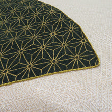 画像をギャラリービューアに読み込む, 名古屋帯 パッチワーク刺繍 扇面文様 金通し ベージュ色 正絹 お太鼓柄 九寸帯 カジュアル 仕立て上がり 長さ360cm