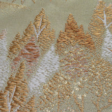 画像をギャラリービューアに読み込む, 袋帯 五重塔文様 灰緑色 金糸 六通柄 正絹 礼装 フォーマル 着物帯 長さ420cm