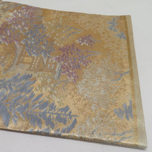 画像をギャラリービューアに読み込む, 袋帯 佐賀錦 京名所文様 金色 金糸 六通柄 正絹 礼装 フォーマル 着物帯 長さ424cm