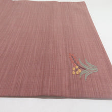 画像をギャラリービューアに読み込む, 名古屋帯 紬 花食い鳥文様 薄紫色 正絹 お太鼓柄 九寸帯 カジュアル 仕立て上がり 長さ361cm