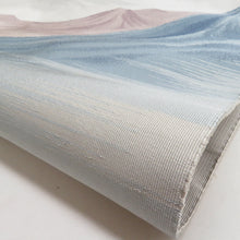 画像をギャラリービューアに読み込む, 名古屋帯 本綴れ 山風景文様 灰色 正絹 お太鼓柄 八寸帯 カジュアル 仕立て上がり 長さ373cm