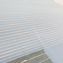 画像をギャラリービューアに読み込む, 袋帯 絲藝苑 上島洋山 すくい織 能州紬 夏用 満月とススキ文様 水色 金糸 銀糸 お太鼓柄 正絹 着物用 長さ464cm