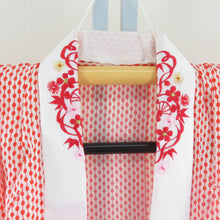 画像をギャラリービューアに読み込む, 子供着物 女の子用 二尺袖着物 着物・襦袢・帯セット オレンジ グリーン 蝶々文様 正絹 ジュニア 伊達衿付 13才向き 発表会 身丈145cm