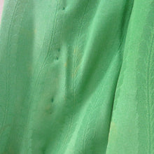 画像をギャラリービューアに読み込む, 子供着物 女の子用 二尺袖着物 着物・襦袢・帯セット オレンジ グリーン 蝶々文様 正絹 ジュニア 伊達衿付 13才向き 発表会 身丈145cm