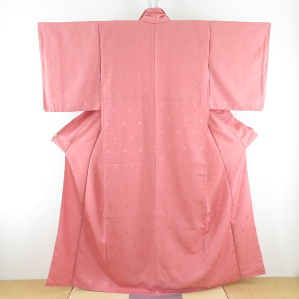 付下げ 単衣 紋無し 薄オレンジｘオレンジ赤色 花柄 広衿 正絹 仕立て上がり着物 身丈157cm 【キモノオフ野々市若松店】 訪問着・付け下げ｜KIMONO・OFF キモノオフ【公式】きもの通販サイト
