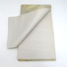 Load image into Gallery viewer, 袋帯 薄白緑 正倉院文様 宝相華 金糸 正絹 フォーマル 仕立て上がり 着物帯 長さ428cm
