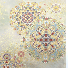 Load image into Gallery viewer, 袋帯 薄白緑 正倉院文様 宝相華 金糸 正絹 フォーマル 仕立て上がり 着物帯 長さ428cm