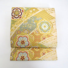 Load image into Gallery viewer, 袋帯 織彩吉祥錦 花唐草文様 金糸 正絹 フォーマル 仕立て上がり 着物帯 長さ444cm 未使用品