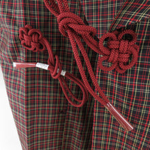 画像をギャラリービューアに読み込む, 着物コート 紬地 道中着 2枚セット 赤色 黒色 格子 和装コート 正絹 織文様 ちりよけ 身丈88cm 未使用品