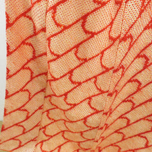Load image into Gallery viewer, Komon total squeezed pure silk orange tile pattern lined wide collar