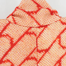 Load image into Gallery viewer, Komon total squeezed pure silk orange tile pattern lined wide collar