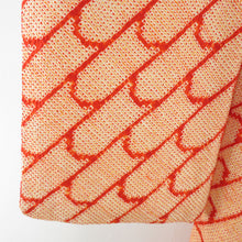 Load image into Gallery viewer, Komon total squeezed pure silk orange tile pattern lined wide collar