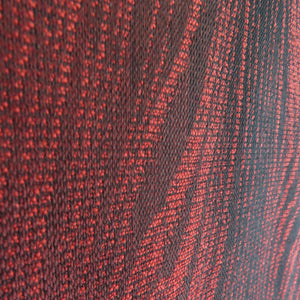 単衣着物 ウール・ポリエステル交織生地 赤ｘ黒 木目模様 バチ衿 カジュアル着物 身丈155cm