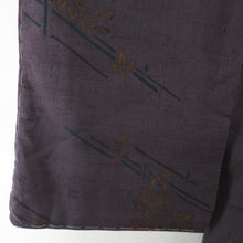 Load image into Gallery viewer, Komon Tsumugi Plum Bun Pure Silk Silk Purple Purple Lined Lined Casual Casual Tailoring Kimono Star Star 157cm