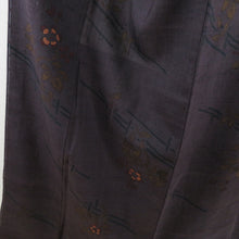 Load image into Gallery viewer, Komon Tsumugi Plum Bun Pure Silk Silk Purple Purple Lined Lined Casual Casual Tailoring Kimono Star Star 157cm